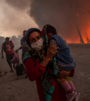 Szerda este újabb tűz volt a már félig leégett leszboszi menekülttáborban
