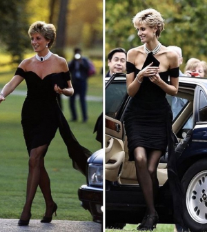 Így fest Diana hercegnő ikonikus fekete ruhájában Elizabeth Debicki